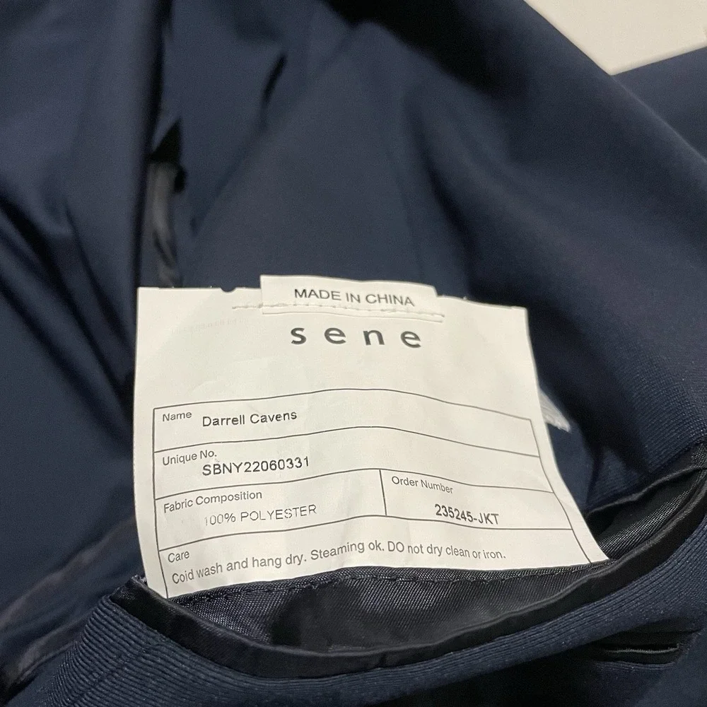 Sene Soho FlexTech Technical Blazer Men's Navy Size 48 Stretch 2 Button